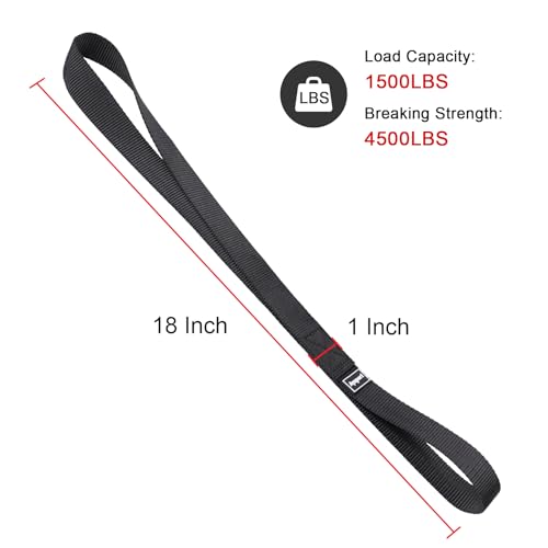 Ayaport Soft Loop Tie Down Straps 18 inches - Black 4500lbs Break Strength Loops for Securing ATV, UTV, Motorcycles, Scooters, Dirt Bikes… - size: Soft Loop-18'' black