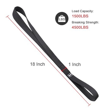 Ayaport Soft Loop Tie Down Straps 18 inches - Black 4500lbs Break Strength Loops for Securing ATV, UTV, Motorcycles, Scooters, Dirt Bikes… - size: Soft Loop-18'' black