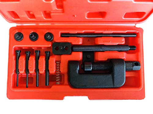 Chainsaw Chain, Bike Chains, Etc. Breaker and Link Setting Tool Kit (13 Piece Set)