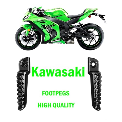 Rear Footrests Foot Pegs For KAWASAKI ZZR 1400 ZX14 ZX-14 2006-2013 07 09 11 12, Black - color: Black#Rear