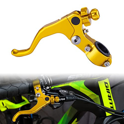 7/8‘’ 22mm Universal Motorcycle CNC Short Stunt Clutch Lever Aluminum Alloy Clutch Handlebar Compatible with Most Motorcycles Dirt Bike-Gold - color: Gold