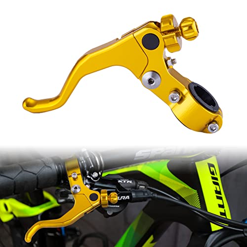 7/8‘’ 22mm Universal Motorcycle CNC Short Stunt Clutch Lever Aluminum Alloy Clutch Handlebar Compatible with Most Motorcycles Dirt Bike-Gold - color: Gold