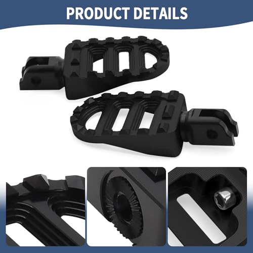 Motorcycle Foot Pegs MX Front Pegs Footrest Fit for Harley 2018-later Softail Low Rider S Breakout FXLRS Fat Bob 114 Street Bob FXBB Fat Boy Sport Glide FLSB (Black) - color: Black