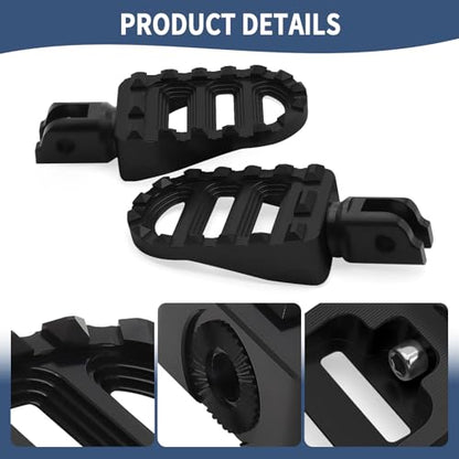 Motorcycle Foot Pegs MX Front Pegs Footrest Fit for Harley 2018-later Softail Low Rider S Breakout FXLRS Fat Bob 114 Street Bob FXBB Fat Boy Sport Glide FLSB (Black) - color: Black