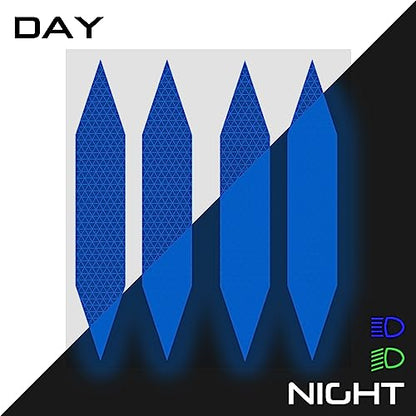 SlickMod - Reflective Hexagon Decal Sticker Stripes for Motorcycle Helmet - High Visibility Safety (3. Blue) - color: 3. Blue