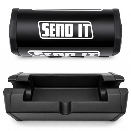 SEND IT Handlebar Pad with FREE GRIP DONUTS - Universal Fit for Dirt Bikes and ATVs Crossbar by ThrottlePak (BLACK, SQUARE) - color: Square
