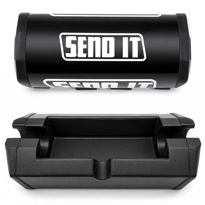 SEND IT Handlebar Pad with FREE GRIP DONUTS - Universal Fit for Dirt Bikes and ATVs Crossbar by ThrottlePak (BLACK, SQUARE) - color: Square