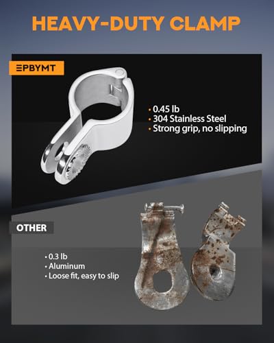 PMYMT Highway Pegs Longhorn Offset 1.25 inch 304 Stainless Steel Clamps Extension Arms Footpegs Style 05 Fit for Harley Touring Street Glide Softail Dyna Sportster fits 1.25" Engine Guard, Chrome