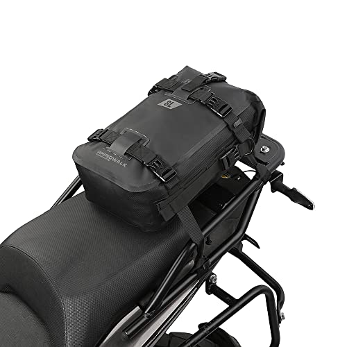 Rhinowalk Motorcycle Tail Bag Motorbike Side Bag 8L Full Waterproof Motor Saddle Pannier Bag Rear Rack Trunk Professional Motor Accessories-Black - color: Black, size: 8L
