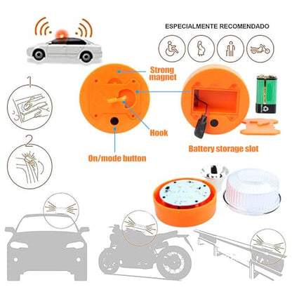 Beacon Light, LED Magnetic Strobe with Battery, Double Mode Warning Signal Lamp for Trailer Tow Trucks Service Vehicles Motorcycle RV Snowplow Firefighter Aircraft Boat Roadside Highway Fleet Use