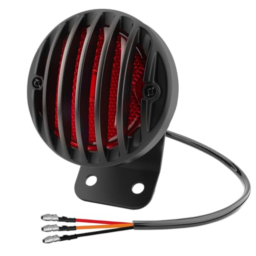 TSUNG Motorcycle LED Tail Light Grille with License Plate Light Rear Brake Stop Light Custom Taillight Compatible with Bobber Chopper Cafe Racer Cruiser Sporster 883 Rebel 500 Shadow (Slat) - color: Slat