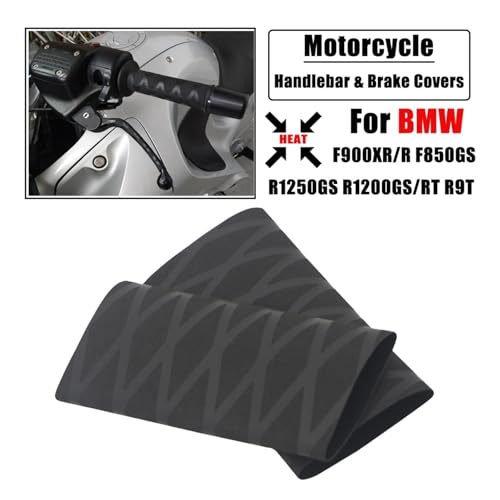 Motorcycle Non-Slip Heat Shrink Grip Handlebar Rubber Covers Universal for BM&W R1200RT F900R F800GS R9T R1200 R1250 GS Handlebars Grips - color: One Set-Black