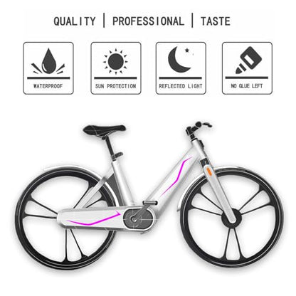Awonderful Motorcycle Fairing Sticker Decal, Reflective Vinyl Decal with Strong Stickiness for Kawasaki Ninja400 H2 H2SX,4 Pcs Per Set (Lavender) - color: Lavender