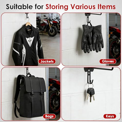 4Pack Helmet Holder Wall Mount,Metal Motorcycle Helmet Holder with Hooks Multifunctional Helmet Storage Rack for Helmets,Hats,Jackets - size: 4PCS-NEW