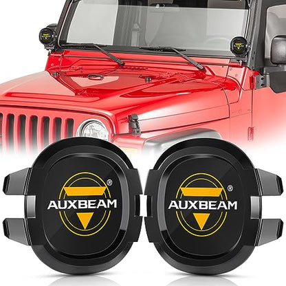 Auxbeam 4 inch LED Pod Covers, 2PCS Black Round Offroad Driving Work Lights PC Protective Covers, Light Bar Lens Covers Waterproof Dustproof for Truck SUV ATV UTV Jeep Wrangler Motorcycle - color: P4 Series-Black Covers