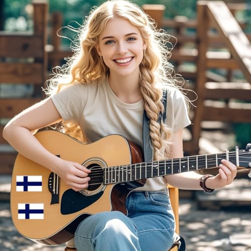 4 PCS Flag Stickers - Finland Flag Stickers Decals for Cup Computer Laptop Car Bumper Window Helmet Musical Instrument with Smooth Surface - size: Finland