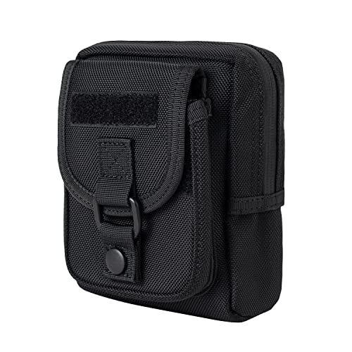 Compact Utility Gadget Pouch Tactical MOLLE Nylon Duty Belt Pouches for Police Law Enforcement Work EDC Small Tool Waist Bag for 6.1" Cellphone Outdoor Camping Hiking Organizer - color: Snap Flap Standard Size