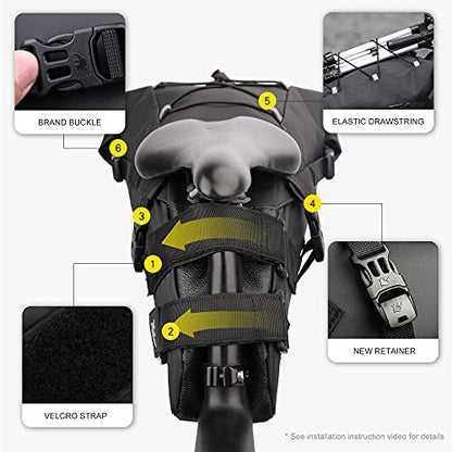 Rhinowalk Waterproof Bike Saddle Bag 13L - Under Seat Storage for Mountain Road Biking and Commuting Trips - size: 13L