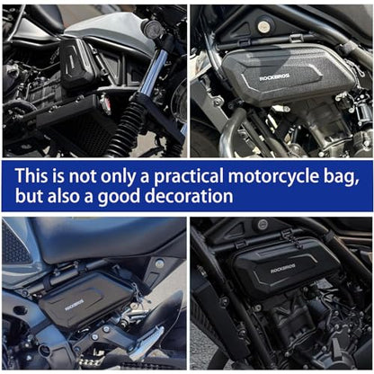 WOOGA Motorcycle Side Bag Waterproof,Tool Bag,Large Capacity,3.5 Gal (1.5 L),Hard Shell Carbon Look Water Stopping Zipper fit for Ho&nda REBEL CMX 250 CMX 300 CMX500 CMX 1100 (1 Pair Bag) - color: 1 Pair Bag