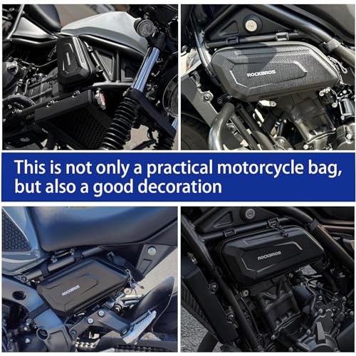 WOOGA Motorcycle Side Bag Waterproof,Tool Bag,Large Capacity,3.5 Gal (1.5 L),Hard Shell Carbon Look Water Stopping Zipper fit for Ho&nda REBEL CMX 250 CMX 300 CMX500 CMX 1100 (Right Bag) - color: Right Bag