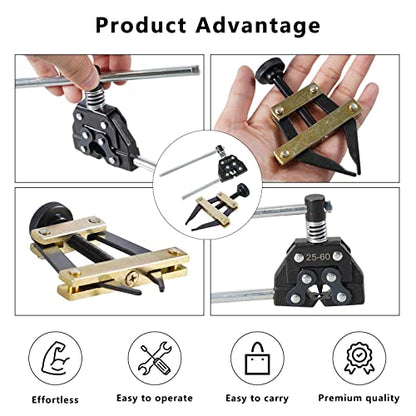 Roller Chain Breaker Holder Puller Cutter Tool Repair Removal Disassembly Kit for Motorcycle Bicycle Go Kart ATV Chains Replacement #25-60