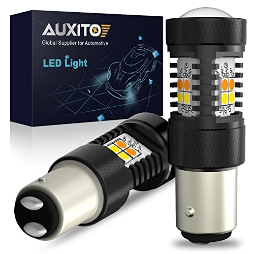 AUXITO 1157 Switchback LED Turn Signal Light Bulbs 2057 2357 7528 BAY15D P21/5W White/Amber Dual Color LED Bulbs with 3030SMD Chipsets for Turn Signal Blinker Parking Daytime Running Tail Lights - color: Amber/White Swithcback, size: 1157/2357