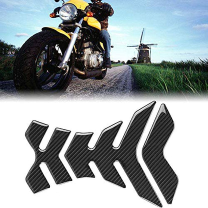 Universal Carbon Fiber Motorcycle Tank Pad Protector - Anti-Slip Gas Tank Sticker with Scratch Resistance for All Bikes