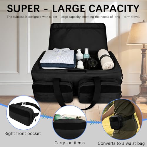 Rolling Duffle Bag with Wheels,120L Large Deployment Bag,Waterproof Military Duffle Bags for Tactical Military Deployment Camping - color: Black