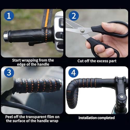 Wrap-Around Motorcycle Grips - Anti-Slip Motorcycle Handlebar Grips with Air Vent Holes, Universal Shock-Absorbing Dirt Bike Accessories, Handlebar Cover Wraps for Motorcycles and Bikes