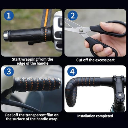 Wrap-Around Motorcycle Grips - Anti-Slip Motorcycle Handlebar Grips with Air Vent Holes, Universal Shock-Absorbing Dirt Bike Accessories, Handlebar Cover Wraps for Motorcycles and Bikes