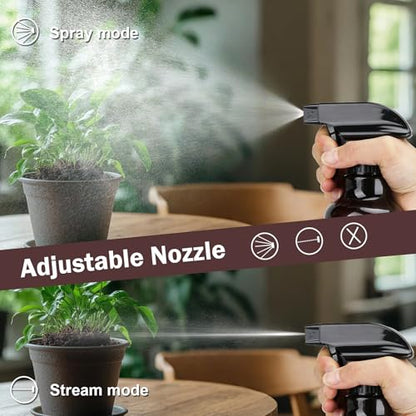 Spray Bottles Plastic Spray Bottle for Hair Mist/Stream Heavy Duty Empty Spray Bottles for Cleaning Solutions, Plants, Cooking (16.9oz-Brown+nozzle) - color: 16.9oz-Brown+nozzle