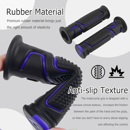 Cool Anti-Slip Dirt Bike Grips,ID 24mm 1" & 22mm 7/8" Motorcycle Grips Kit with Two-Colour Design,Universal Handlebar Grip Dirt Bike Accessories for Most Motocross ATV (Blue) - color: Blue