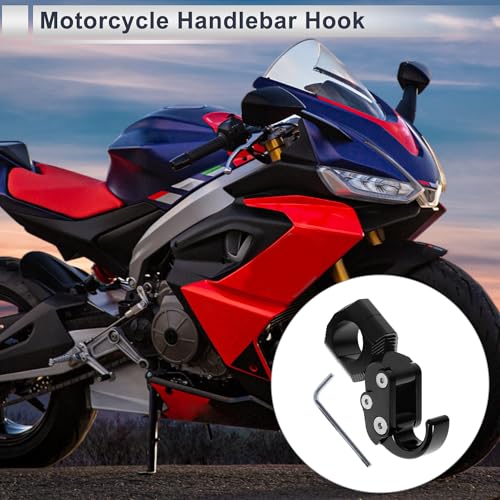 Universal Motorcycle Hanging Hook Arc Motorcycle Helmet Luggage Bag Holder Hanger for Scooters Bicycles Aluminum Alloy Black 1 Set Hexagon Wrench 88mm