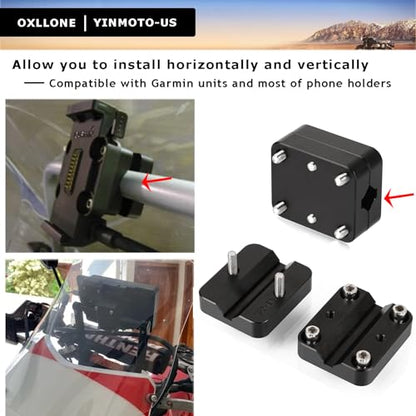 Tenere 700 Navigator Holder 12mm/16mm GPS Mobile Phone Mount AMPS Bracket for R1200GS LC ADV R1250GS S1000XR CRF1000L F800GS (Black)