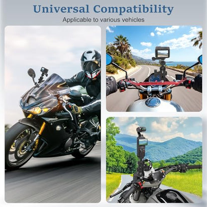 Camera Mount with 360°Dual Ball Head, Motorcycle Handlebar Mounting Bundle Kit for lnsta360 X5/X4/Gopr0 DJl Action 5/, 1/4"-20 & Tripod Adapter, Action Camera Mount Adapter for M10 Hole Base,75019 - style: M10 Action Camera Mount Kit