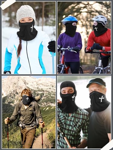 9 Pack Ski Mask for Men Balaclava Full Face Mask Breathable Winter Windproof Hood for Motorcycle Snowboard - color: Black, style: Stylish