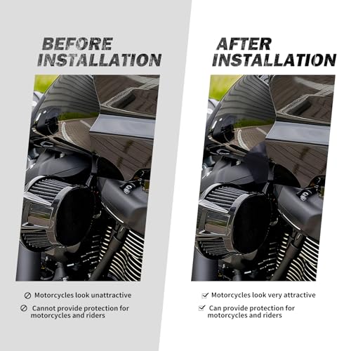 Motorcycle ST Headlight Fairing Air Deflector Side Wing Windshield Kit Fit for Harley Softail Low Rider ST 2022-up (Black) - color: Black