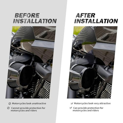 Motorcycle ST Headlight Fairing Air Deflector Side Wing Windshield Kit Fit for Harley Softail Low Rider ST 2022-up (Black) - color: Black