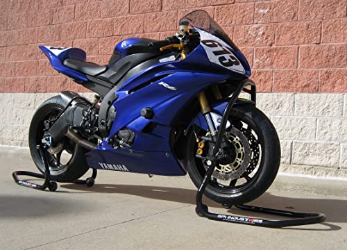 GP Pro Series - Gloss Black Universal Front Head lift and Rear Motorcycle paddock stands lifts For Kawasaki Suzuki Honda Yamaha BMW Ducati Triumph Sport and Sport Touring Bikes by GPI Industries