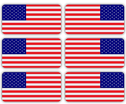 6 pcs Hard Hat American Flag Stickers, Reflective USA Mirrored Hardhat Flag Decals, Tactical Morale Military Gear USA American Flag Helmet Toolbox - color: Usa Flag (Mirrored)