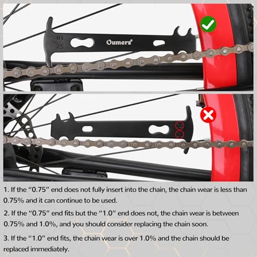 Oumers Bike Chain Repair Tools Set, Bicycle Chain Break Tool, Master Link Pliers, Bike Wear Checker Indicator Opener Closer Remover Pliers - color: Black
