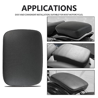 DREAMIZER Black Pillion Passenger Pad Seat Universal Motorcycle Solo Seat Rear Cushion 8 Suction Cups Compatible with Harley Sportster XL 883 1200 Forty Eight Dyna Chopper Bobber Custom - style: Retro Black