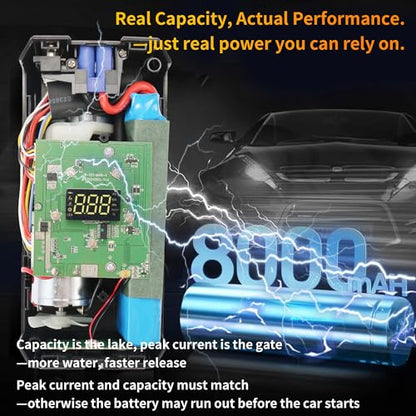 Portable Jump Starter with Air Compressor, 1000A 150PSI Car Battery Jump Starter, 12V Jump Box Car Battery Jumper Starter Portable with Tire Inflator, LED Lights (MOBE-C01)