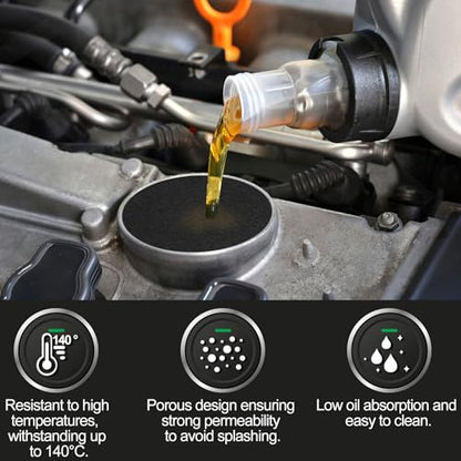 Oil Drain Splash Pad 5 Pcs 15 inch Diameter Oil Pan Splash Guard, Anti Splash Oil Drain Mat, No Splatter Oil Pad Fits Most Oil Drains - Round, Black - color: Round, size: 15"-5PCS