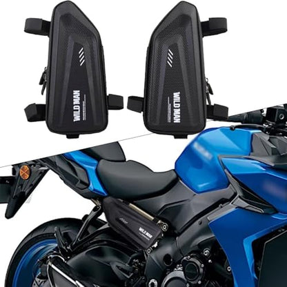 For Ninja 400 650 300 250 250R Ninja H2R ZH2 ZX10R ZX6R Motorcycle Modified Side Bag Waterproof Triangle Side Bag Hard Shell Bag (black)