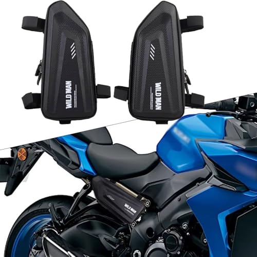 For Ninja 400 650 300 250 250R Ninja H2R ZH2 ZX10R ZX6R Motorcycle Modified Side Bag Waterproof Triangle Side Bag Hard Shell Bag (black)