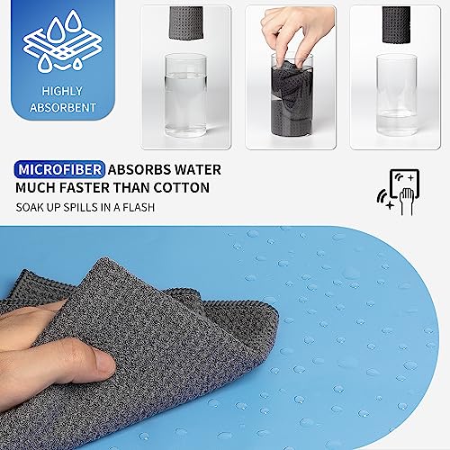 MR.SIGA Waffle Pattern Cleaning Cloths, Reusable Absorbent Microfiber Cleaning Cloths, Lint Free Microfiber Kitchen Towels, 6 Pack, Gray, 12.6 x 12.6 inch - color: Gray