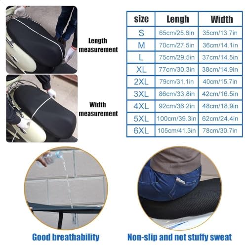 Saddle Protection Cover 1Pcs Breathable Mesh Motorcycle Moped Motorbike Scooter Seat Covers Cushion Anti-Slip Cover S-6XL - color: Color 5XL
