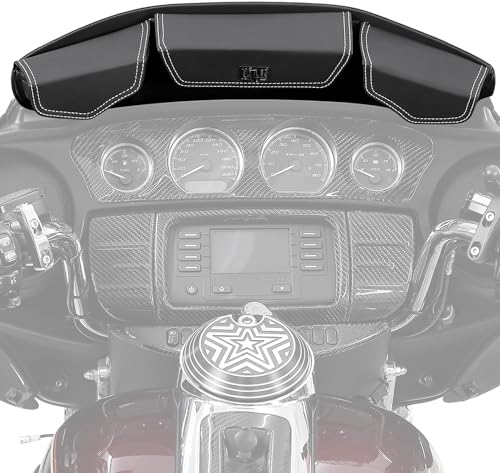 KEMIMOTO Windshield Bag Batwing Fairing Pouch Compatible with 2014-2024 2025 Touring Street Glide Road Glide FLHX FLH Pouch Pocket with White Stitching - style: After 2014