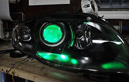 iJDMTOY Green 3-SMD-5050 LED Accent Ambient Lighting Ribbons Compatible with Car Motorcycle Projector Demon Eyes Retrofit - style: Green